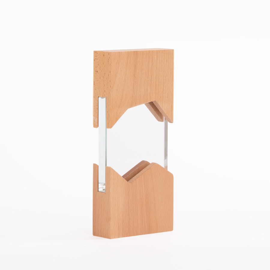 Trofeo Galvano de Madera y Cristal 